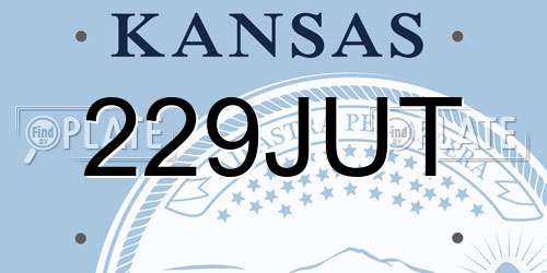 229JUT Kansas License Plate