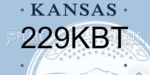 229KBT Kansas License Plate