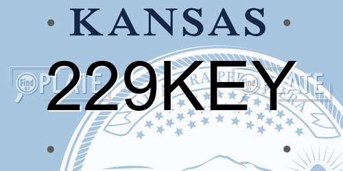 229KEY Kansas License Plate