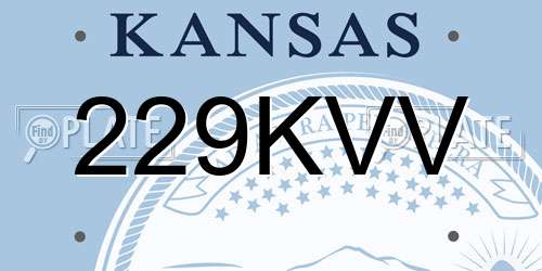 229KVV Kansas License Plate