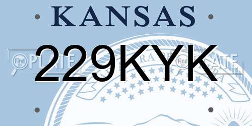229KYK Kansas License Plate