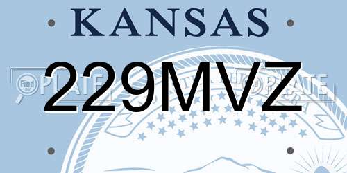 229MVZ Kansas License Plate