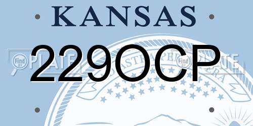 229OCP Kansas License Plate