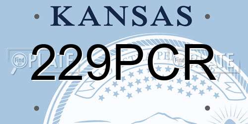 229PCR Kansas License Plate