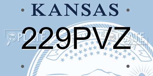 229PVZ Kansas License Plate