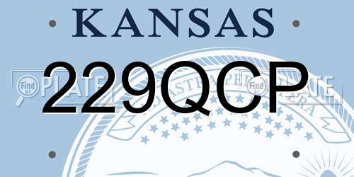 229QCP Kansas License Plate