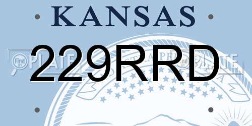 229RRD Kansas License Plate
