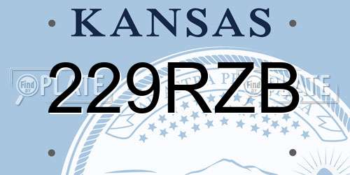 229RZB Kansas License Plate