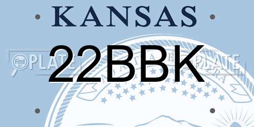 22BBK Kansas License Plate