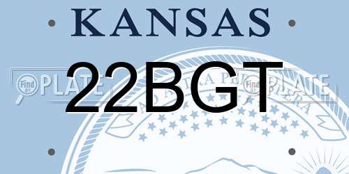 22BGT Kansas License Plate