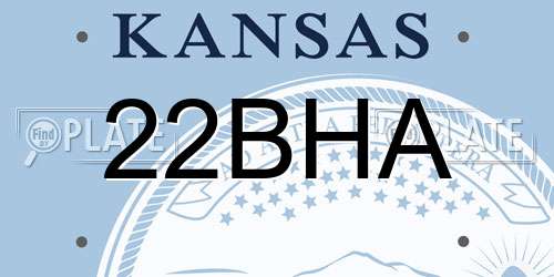 22BHA Kansas License Plate