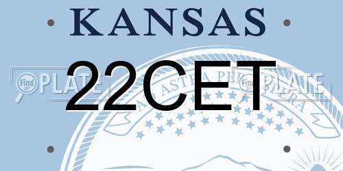 22CET Kansas License Plate