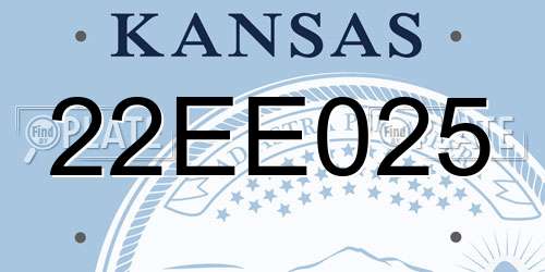 22EE025 Kansas License Plate