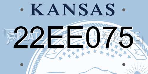22EE075 Kansas License Plate