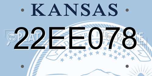 22EE078 Kansas License Plate