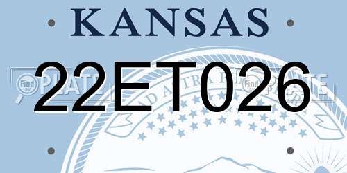22ET026 Kansas License Plate