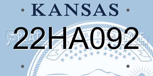 22HA092 Kansas License Plate