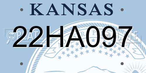 22HA097 Kansas License Plate