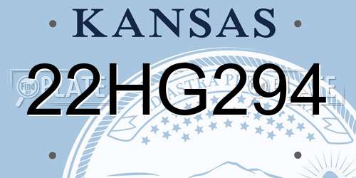 22HG294 Kansas License Plate
