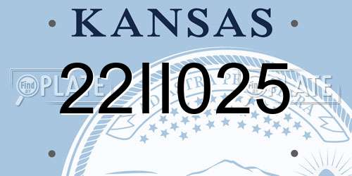 22II025 Kansas License Plate