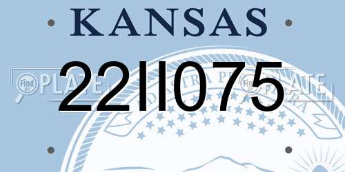 22II075 Kansas License Plate