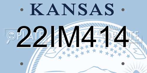 22IM414 Kansas License Plate