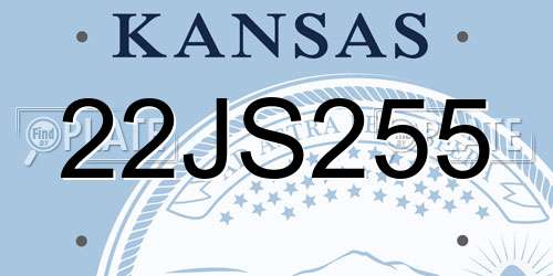 22JS255 Kansas License Plate
