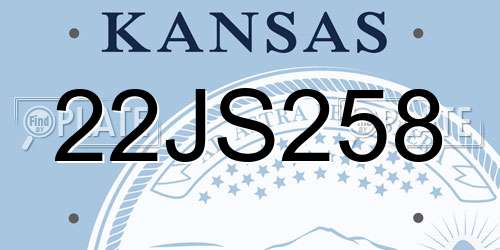 22JS258 Kansas License Plate