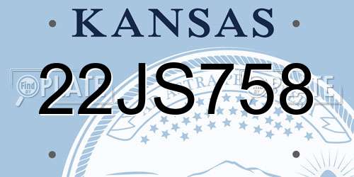 22JS758 Kansas License Plate