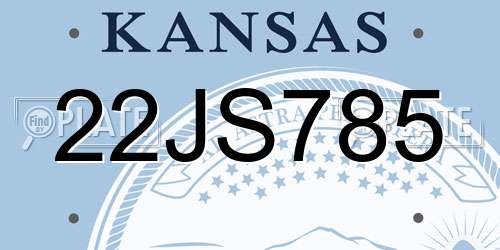 22JS785 Kansas License Plate