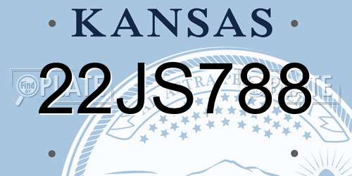 22JS788 Kansas License Plate