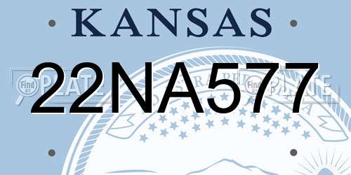 22NA577 Kansas License Plate