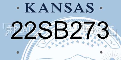 22SB273 Kansas License Plate