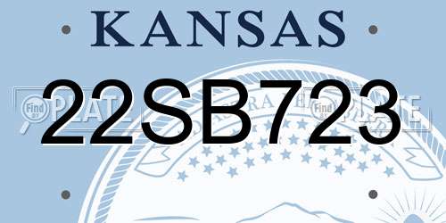 22SB723 Kansas License Plate