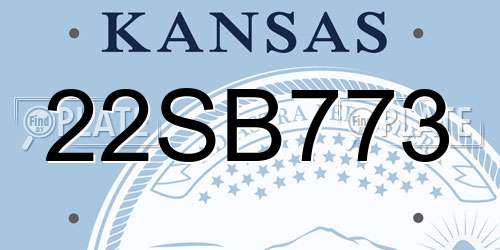 22SB773 Kansas License Plate
