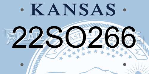 22SO266 Kansas License Plate