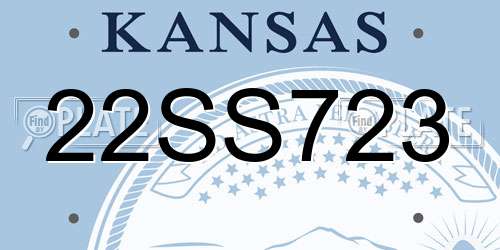 22SS723 Kansas License Plate
