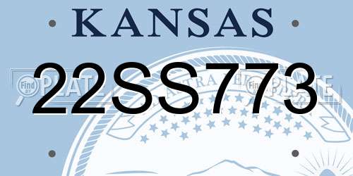 22SS773 Kansas License Plate
