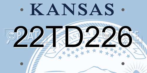 22TD226 Kansas License Plate