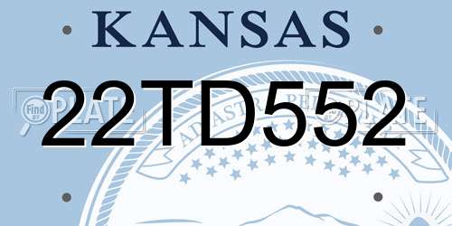22TD552 Kansas License Plate