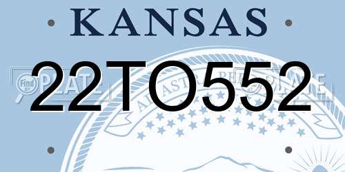 22TO552 Kansas License Plate