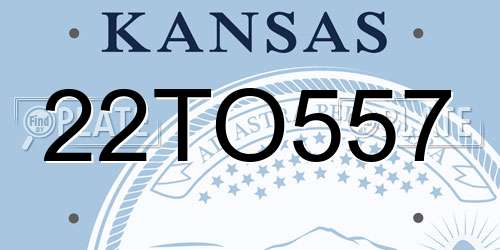 22TO557 Kansas License Plate