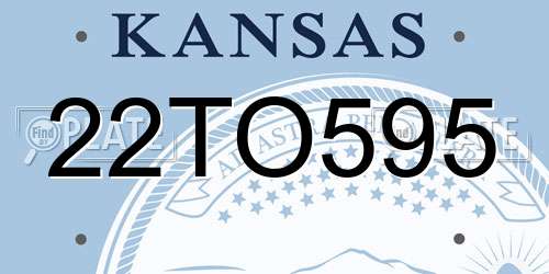 22TO595 Kansas License Plate