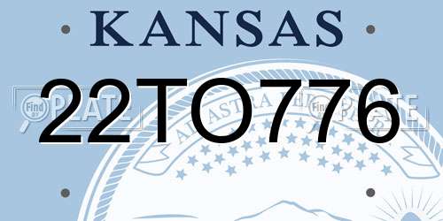 22TO776 Kansas License Plate