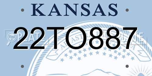 22TO887 Kansas License Plate