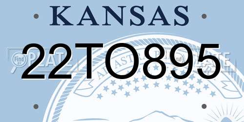 22TO895 Kansas License Plate