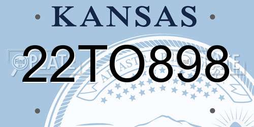 22TO898 Kansas License Plate