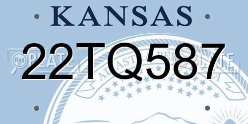 22TQ587 Kansas License Plate