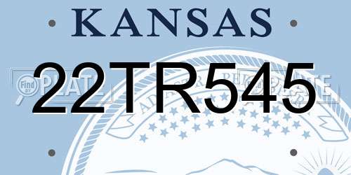 22TR545 Kansas License Plate