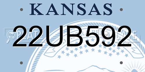 22UB592 Kansas License Plate